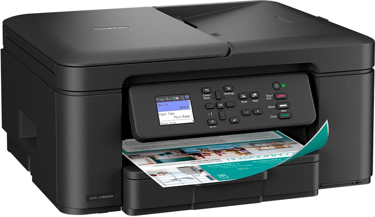 Brother DCP-J1360DW - Multifunctionele Inkjetprinter - A4 - 1200 x 6000 DPI - 16 ppm - Wifi - Zwart — afbeelding 2