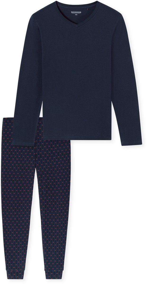 Schiesser Pyjama lang - Heren - Pyjamas wijnrood
