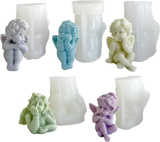 Siliconen mal engel, gietvorm engel, siliconen mallen gietvormen kaarsen, doe-het-zelf engelvorm voor kaars 3D engel siliconen vorm, kaars handgemaakte chocoladevorm taartdecoratie mallen (wens je