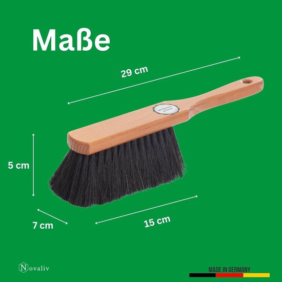 Handborstel PAARDENHAAR Mengsel Bezem zachte haren - Kastbezem Gemengd paardenhaar Handborstel Autobezemborstel - Ideale sneeuwborstel Autobezem met paardenhaar Mengsel natuurlijke haren Handborstel Handveger van VeroClean — afbeelding 5
