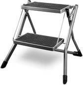 siwitec Vouwladder met 3 treden van staal, belastbaar tot 150 kg, TÜV/GS- getest, wit