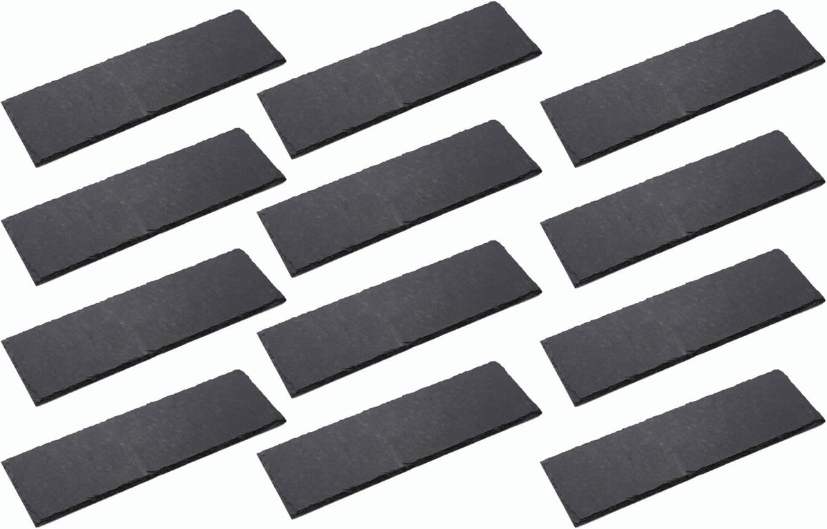 18x leisteen borden I rechthoekig I 20x15x0,5 cm I sushi decoratie serveerborden lange leisteen borden onderzetters tafelplaats