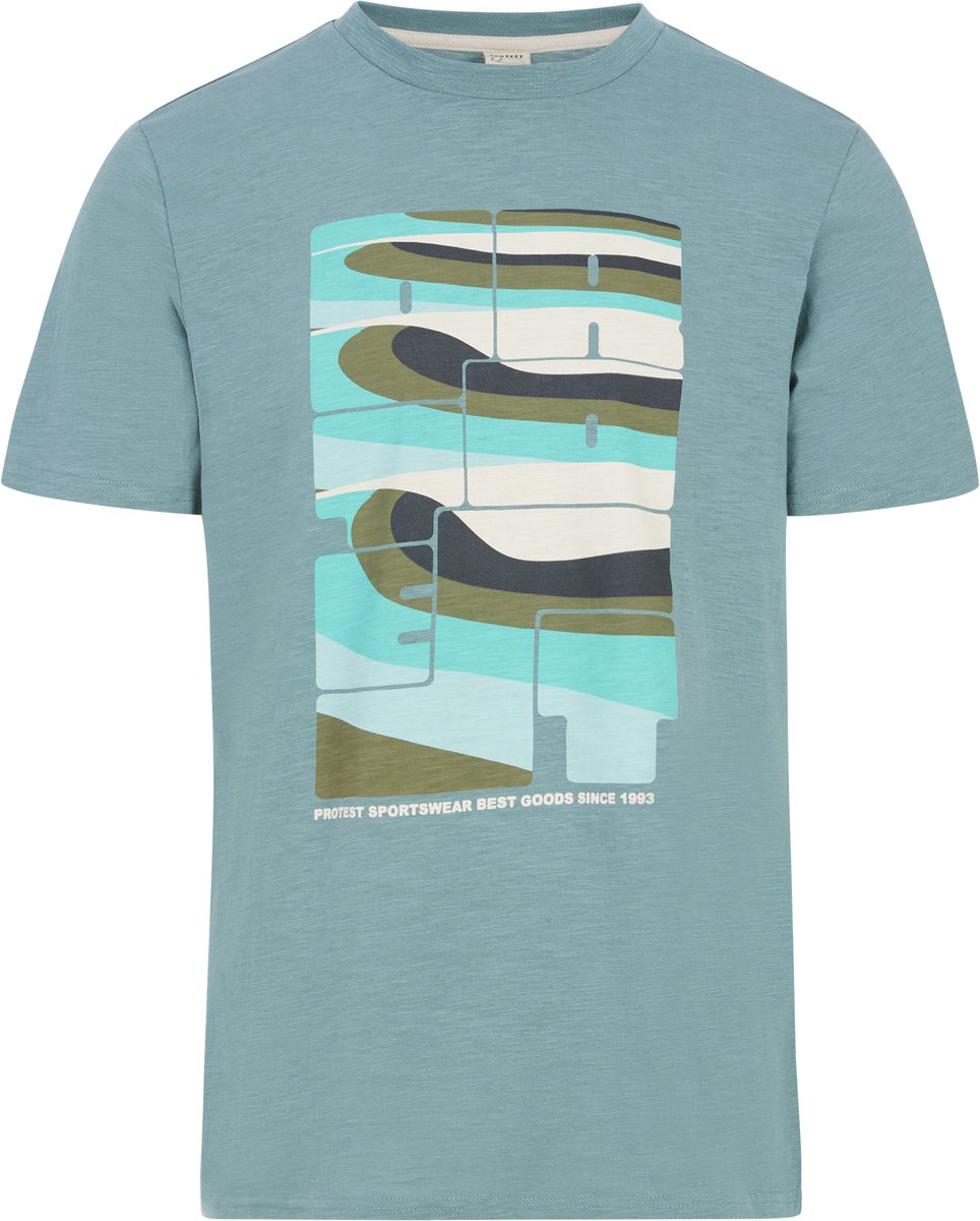 Protest Prtniagra – T shirt Heren – Korte mouwen – Ronde hals Groen