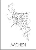 DesignClaud Aachen Plattegrond poster A3 + Fotolijst zwart