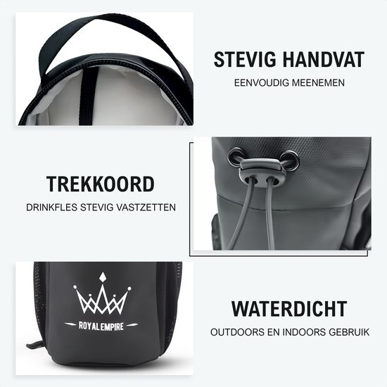 Sac de sport magnétique Royal Empire – Porte-bouteille 1,5 L – Sac de voyage – Sac magnétique – Sac de sport – Sac de fitness – Sac à bandoulière – Imperméable