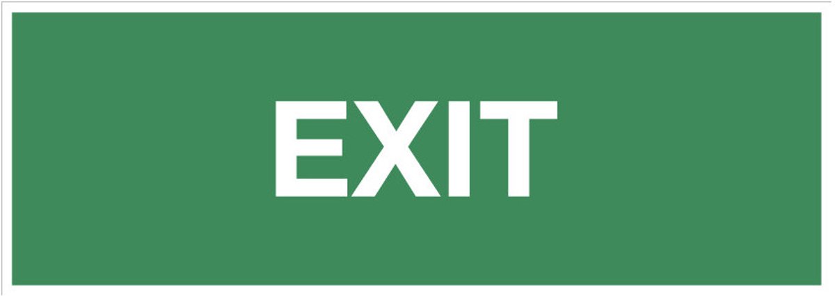 Exit sticker met tekst 280 x 105 mm
