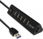 InLine Smart USB hub met 7 poorten - USB2.0/USB3.0 - busgevoed / zwart - 0,50 meter