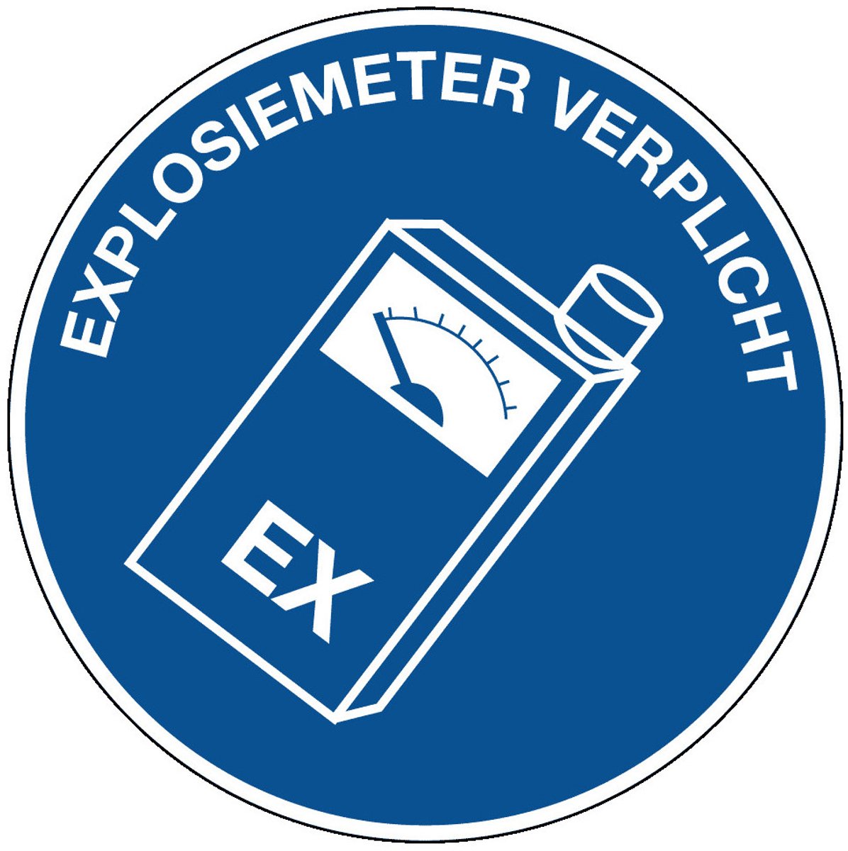 Explosiemeter verplicht sticker 400 mm