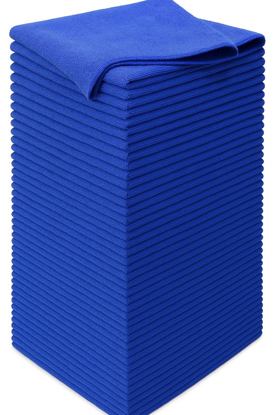 Microvezel vaatdoekjes - 28 stuks - 30x30cm - Geschikt voor raam en ruiten - Auto poetsen - Poetsdoek - Microfiber - Droogdoek schoonmaak - Blauw - LUFT