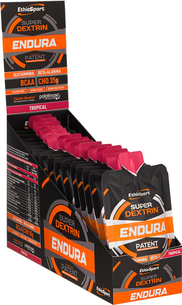 Goedkoopste EthicSport Super Dextrin Endura 15 x 60 ml tropical - geavanceerde mix van koolhydraten, aminozuren, B-vitaminen - Getest op doping en microbiologische veiligheid – Vrij van gluten, cafeïne en aspartaam