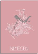 DesignClaud Nijmegen Plattegrond poster Roze - A2 poster (42x59,4cm)