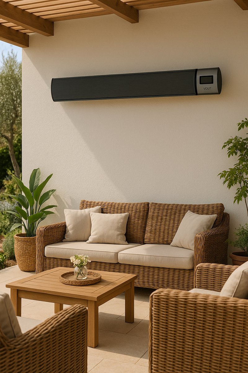 VOLT I-Red Terrasverwarmer - 2400W - Infrarood Heater - Terrasheater - Wifi - Ecostand - IP44 - 156CM - Zwart – foto 4