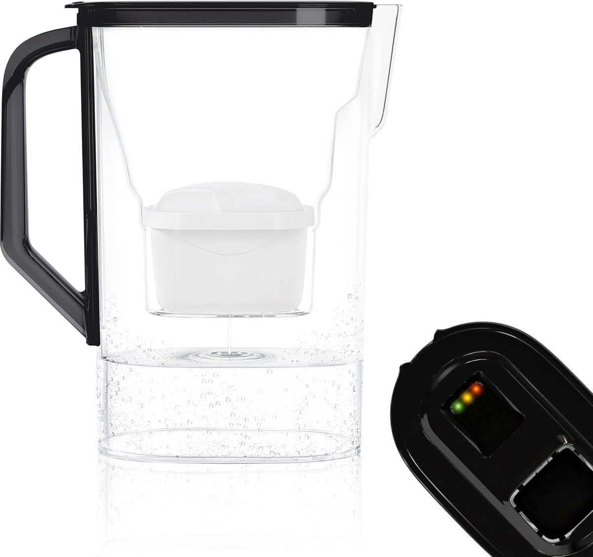 Karaf voor koelkastdeur - waterfilter - 2,7 l - zwart