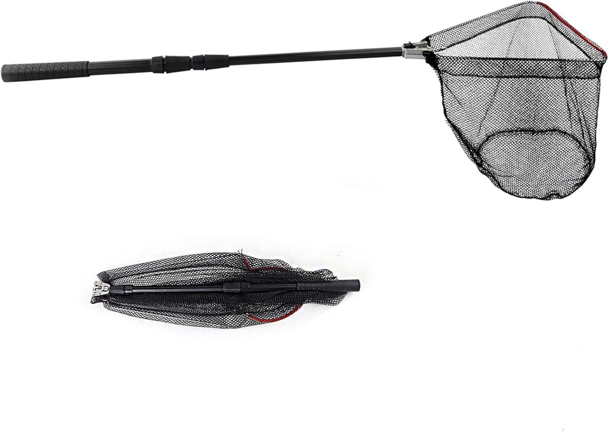 Opvouwbare visschepnet - 130 cm - telescoopgreep - aluminium