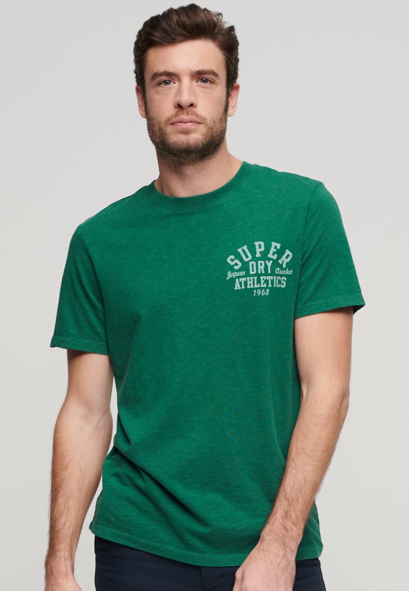 Superdry Athletic College T-shirt met print Heren T-shirts Groen