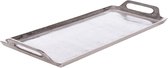 Rechthoekig serveerdienblad - decoratieve schaal - 1 stuk - aluminium - 47 x 21 cm