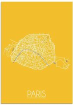DesignClaud Parijs Plattegrond poster Geel A2 + Fotolijst wit