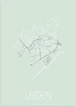 DesignClaud Leiden Plattegrond poster Pastel groen B2 poster (50x70cm)