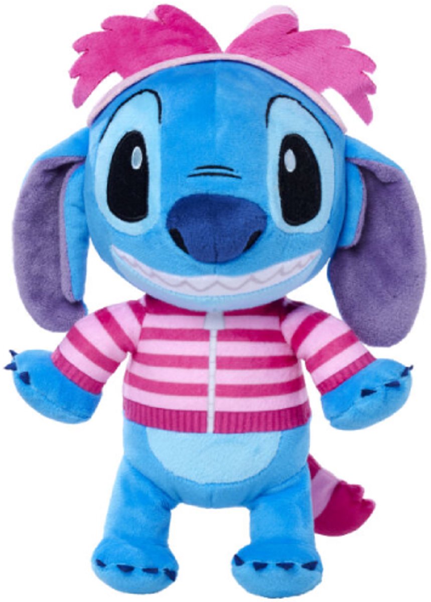 Stitch verkleed als Kolderkat - Disney Pluche Knuffel 30 cm - Disney Plush Toy - Speelgoed knuffeldier knuffelpop voor kinderen jongens meisjes - Knuffels Stitch Angel Leroy - Alice in Wonderland