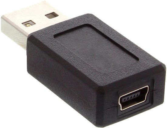 InLine USB Mini B naar USB-A adapter - USB2.0 - Zwart | bol