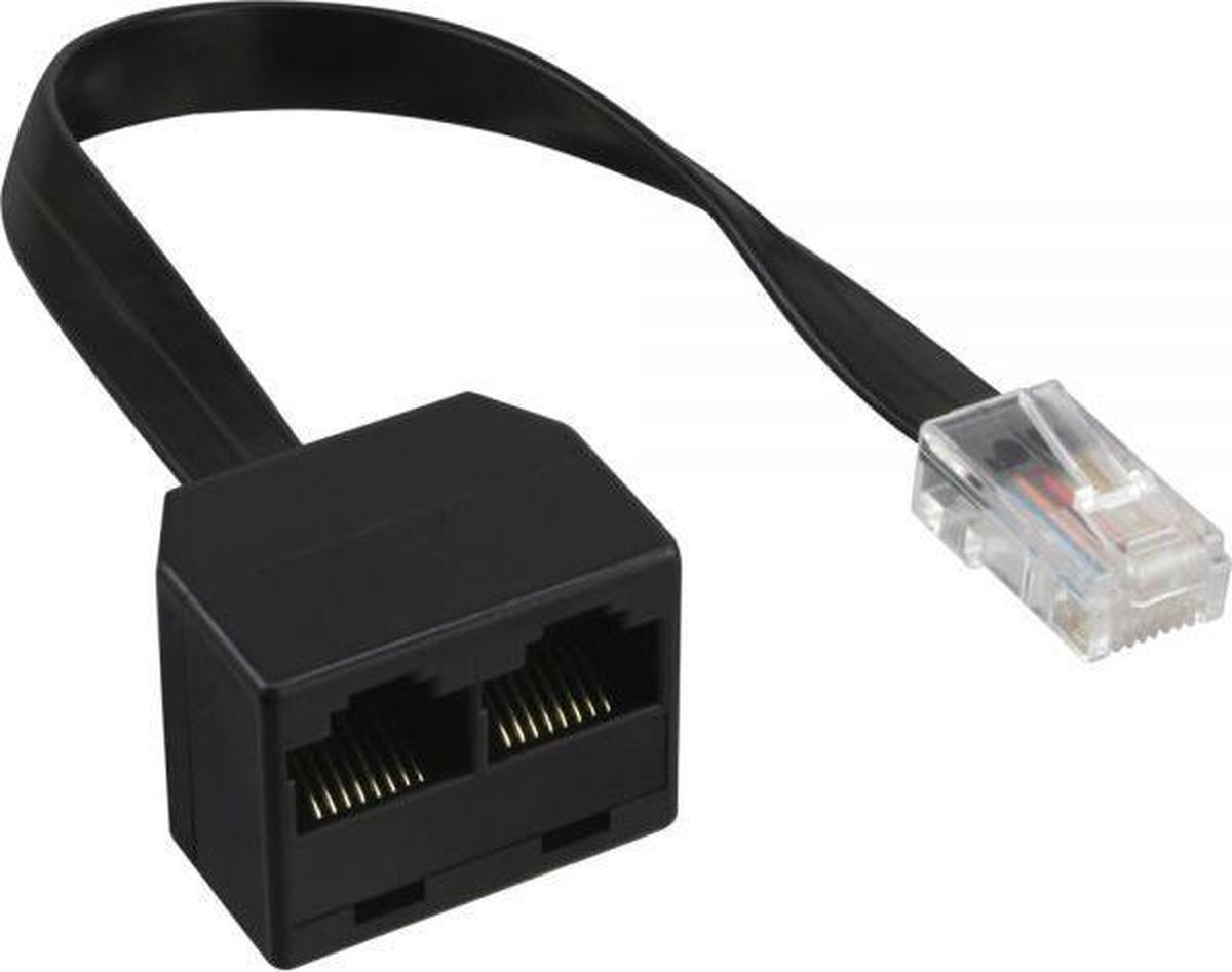 bol.com | S-Conn RJ45 - 2x RJ45 Zwart, Transparant