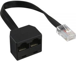 RJ45 - RJ45 8-aderige ISDN telefoon splitter / zwart - 0,10 meter
