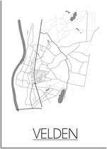 DesignClaud Velden Plattegrond poster  - A3 + Fotolijst zwart (29,7x42cm)