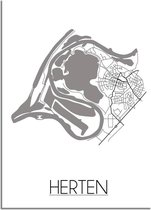 DesignClaud Herten Plattegrond poster A4 + Fotolijst wit (21x29,7cm)
