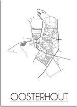 DesignClaud Oosterhout Plattegrond poster  - A3 + Fotolijst zwart (29,7x42cm)