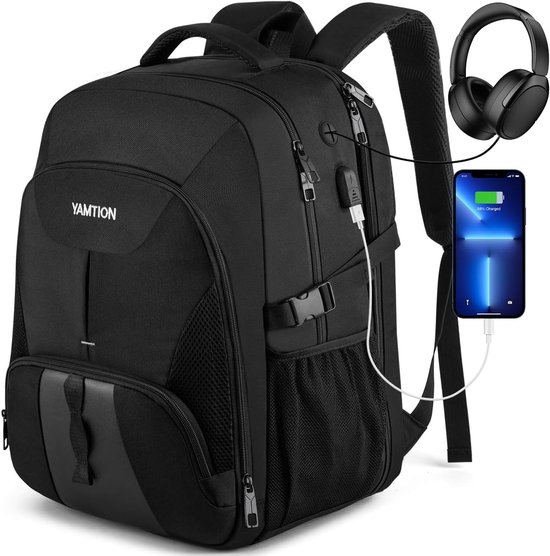 YAMTION 17 inch rugzak voor unisex, laptop en USB