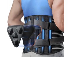 Rugbrace Onderrug - LARGE - Rugband Voor Onderrug - Orthopedische Postuur Corrector - Rug Corrector voor je Houding - Houding Correctie - Verstelbare Rugband - Braces - Fitness - Sport - Blessures & herstel - voor Dames en Heren - Rugband Zwart