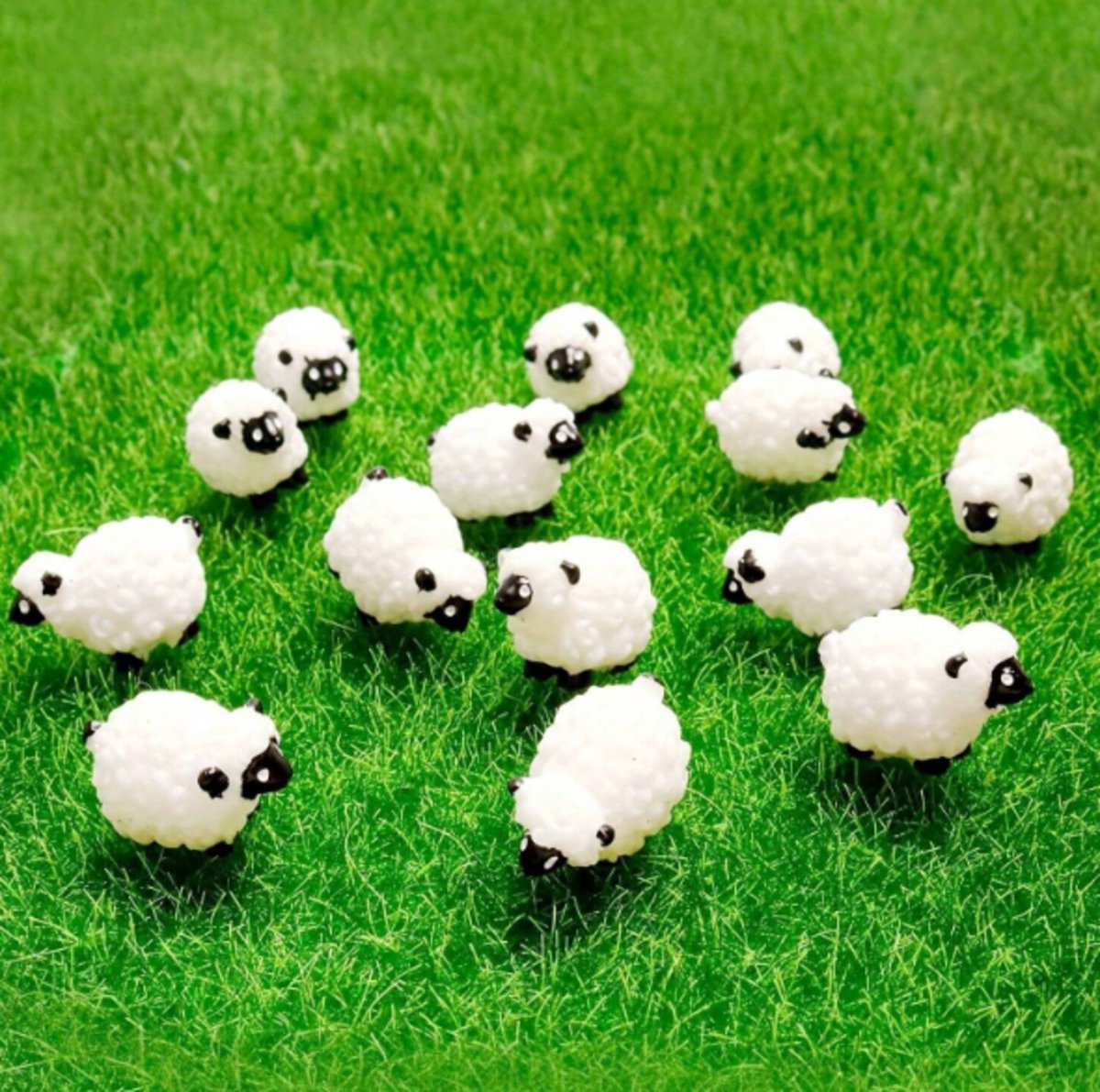 Lot De 6 Moutons Blancs En Résine Pour Crèche De Noël – 20 Cm, Décorations De Paysage De Nativité
