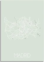 DesignClaud Madrid Plattegrond poster Pastel groen A4 poster (21x29,7cm)