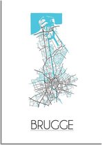DesignClaud Brugge Plattegrond poster A4 + Fotolijst zwart