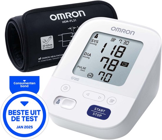 OMRON X3 Comfort Bloeddrukmeter Bovenarm - BESTE UIT DE TEST Consumentenbond 2025- Aanbevolen door Hartstichting - Blood Pressure Monitor met Hartslagmeter – Onregelmatige Hartslag - 22 tot 42 cm Manchet – 5 jaar Garantie · bol.com prijsdaling melding