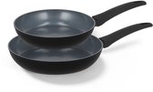 BE Living Koekenpannenset 2-delig - Ø 24 & 28 cm Koekenpan - Keramisch - Inductie Pannen - PFAS Vrij Anti Aanbak - Bakpan - Pannenset - Delight Series