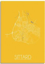 DesignClaud Sittard Plattegrond poster Geel  - A3 poster (29,7x42cm)