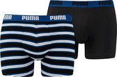 Puma - 2-Pack Boxershorts Zwart Blauw Stripe - XL