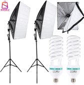 2x Softbox lichtset met statieven – Home Studio verlichtingsset 135W – fotostudio – softbox – studiolamp - 53301