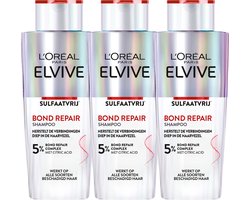 L'Oréal Paris Elvive Bond Repair Sulfaatvrije Shampoo - Beschadigd Haar - 3x 200ml