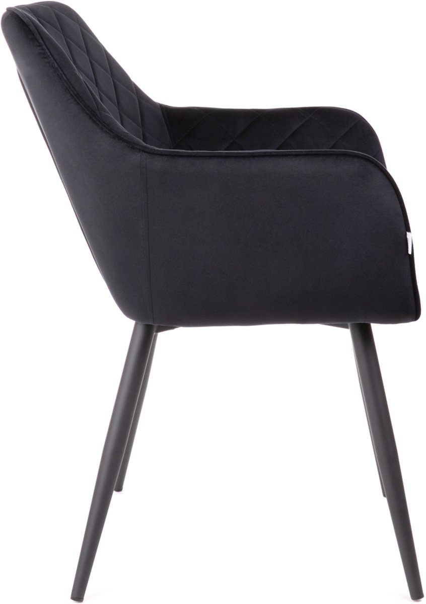 HOMLA Chair - SHELTON - velour zwart - 56x60x84cm