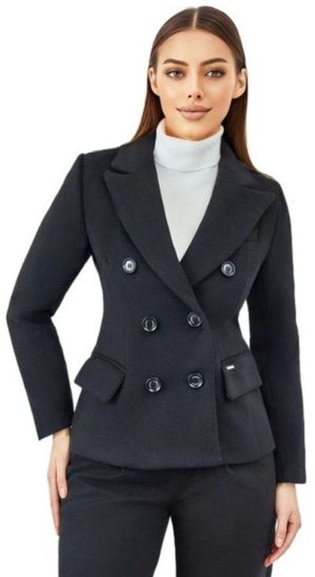 Manteaux femme Versano Paris, manteau court S - Zwart