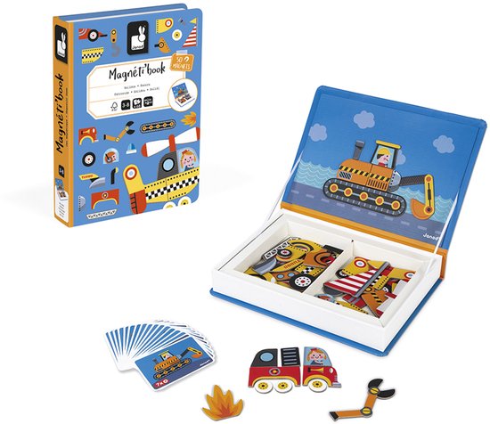 Janod Magnetibook Racers Voertuigen – Magneetboek