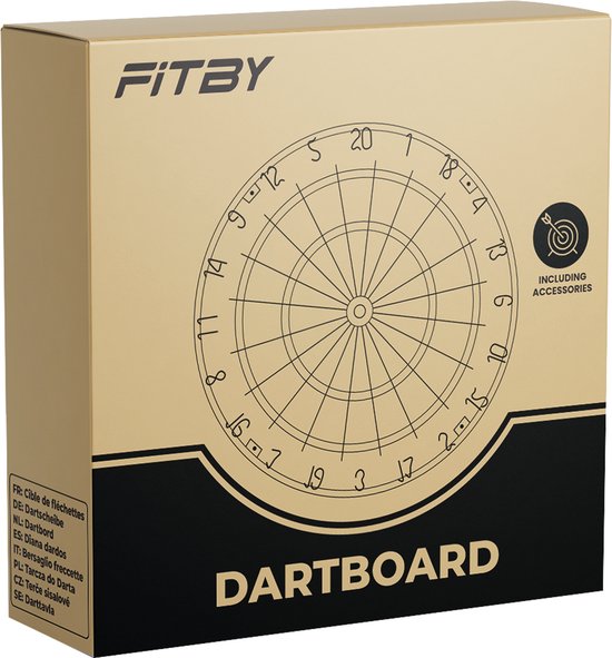 Darbord - inclusief 6x dartpijlen - D42 cm - dart set - Fun en Feest Darbord - inclusief 6x dartpijlen - D42 cm - dart set - Fun en Feest