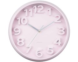 foto van Karlsson Wandklok Elevated Classic Numbers - Zachtroze - 5x33.5x33.5cm - Wandklok Scandinavisch