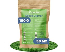 Microklaver Gazon - (100g, 50m2) - Clover - Klaver - Klaver Zaad Voor Gazon - Zuiver Klaverzaad - Witte Klaver - Klaver Zaad - Microklaver Graszaad - Organifer