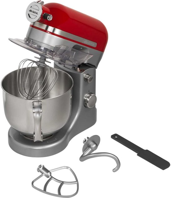 Ariete 1589/00 Moderna Keukenmixer - 1600 Watt - RVS 11 snelheden - 5.5 liter - incl 3 accessoires - Rood van Ariete — afbeelding 5