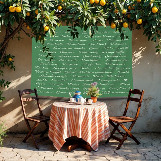 Ulticool - Texte Pensée Positive Zen Geluk Confidence Cadeau - Affiche Tapisserie - 200x150 cm - Groot tapisserie - Affiche Jardin Tapisserie