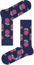 Happy Socks Pineapple Sokken - Donkerblauw/Roze - Maat 41-46