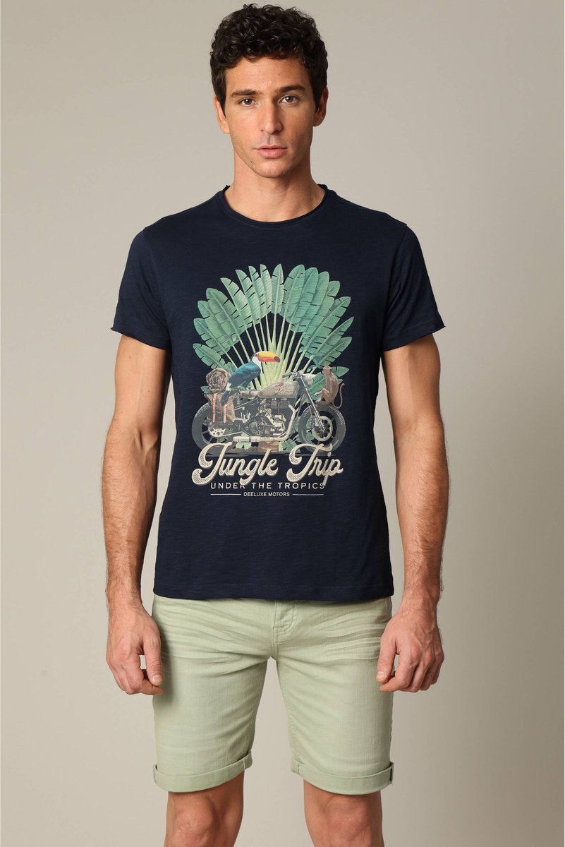 Deeluxe Aventura M+ T-shirt Met Korte Mouwen Blauw XL Man